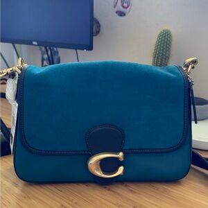 New suede coach crossbody bag